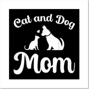 Cat and dog mom Posters and Art